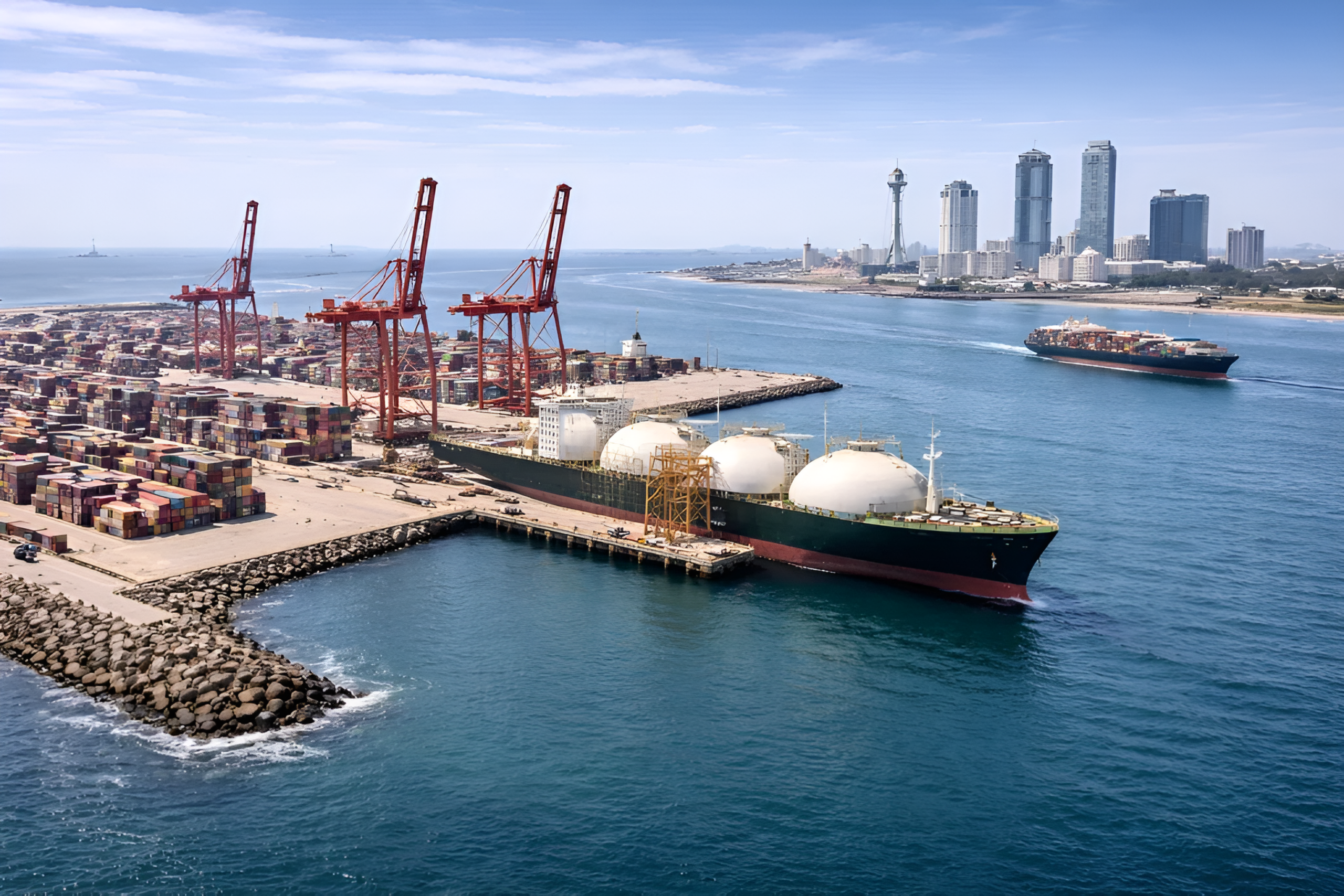 A view of Sri Lanka’s key port